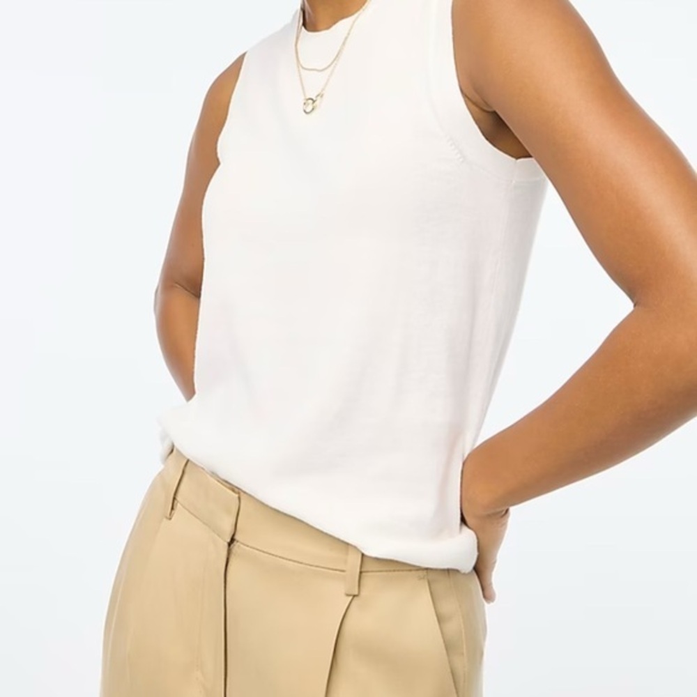 J. Crew Factory Cream Sleeveless Rib Tank Top